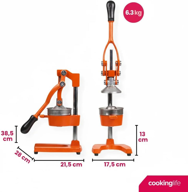 Cookinglife Zitruspresse - Gusseisen - Hebelmodell - Schwarz