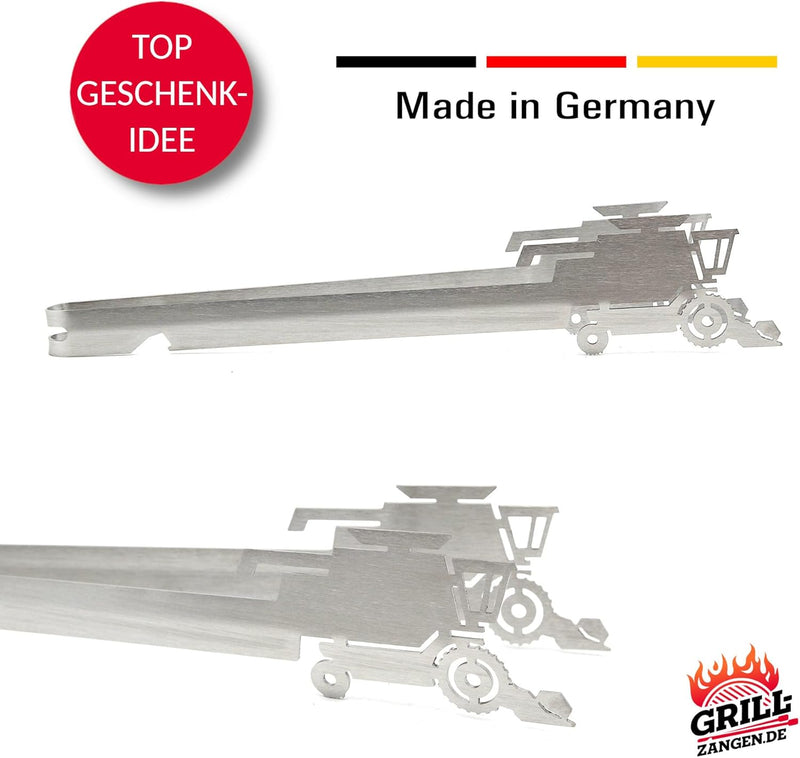 Grillzange Motiv Mähdrescher, spülmaschinengeeignet, Geschenkidee, Männergeschenk, Geschenk Landwirt