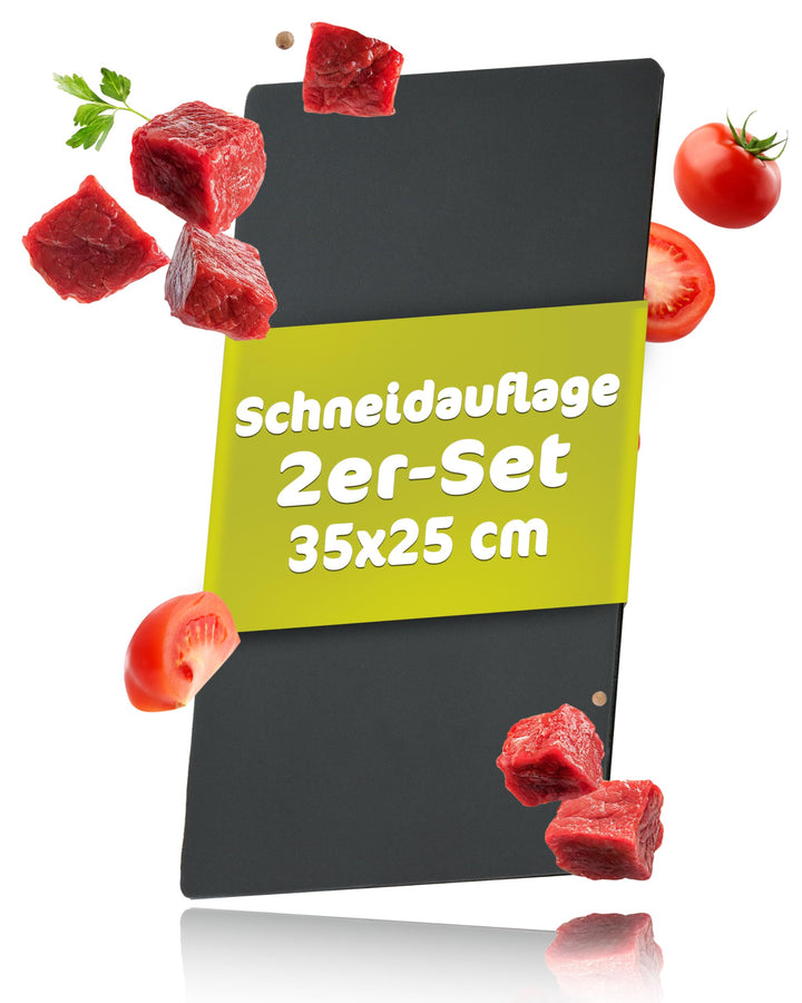 RÖSLE Schneidauflage 2er-Set, 35x25cm Schneidematte aus PP Polypropylen, Schwarz Schneideunterlage f