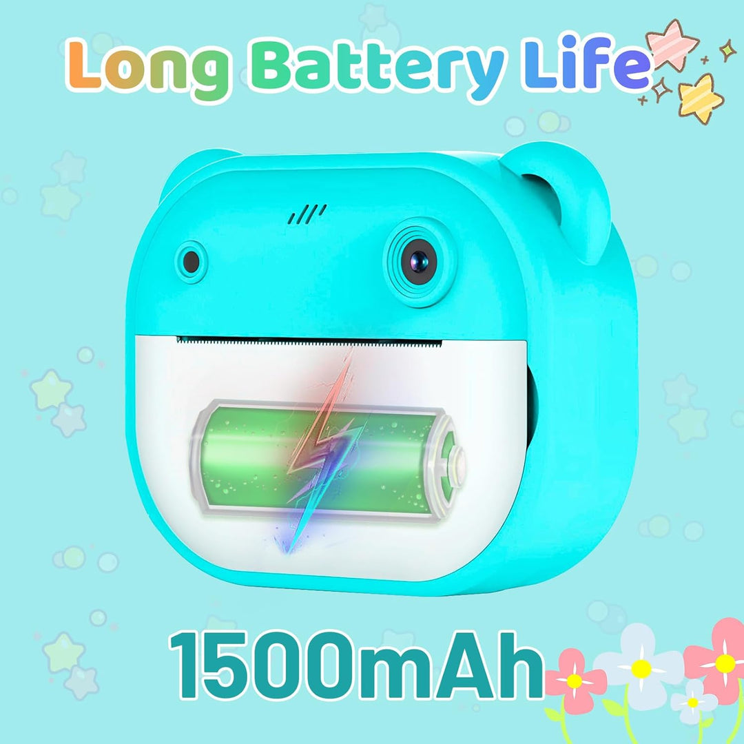 Sofortbildkamera für Kinder mit Drucker, 48MP & 1080P Digitalkamera mit 2,4 Zoll Display, Kinderkame