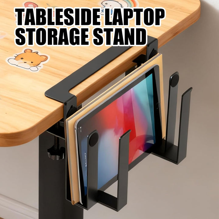 Aufhängbarer Laptop Organizer: Doppelschichtiger Kein Bohrer Schreibtisch Seitenaufbewahrung für Lap
