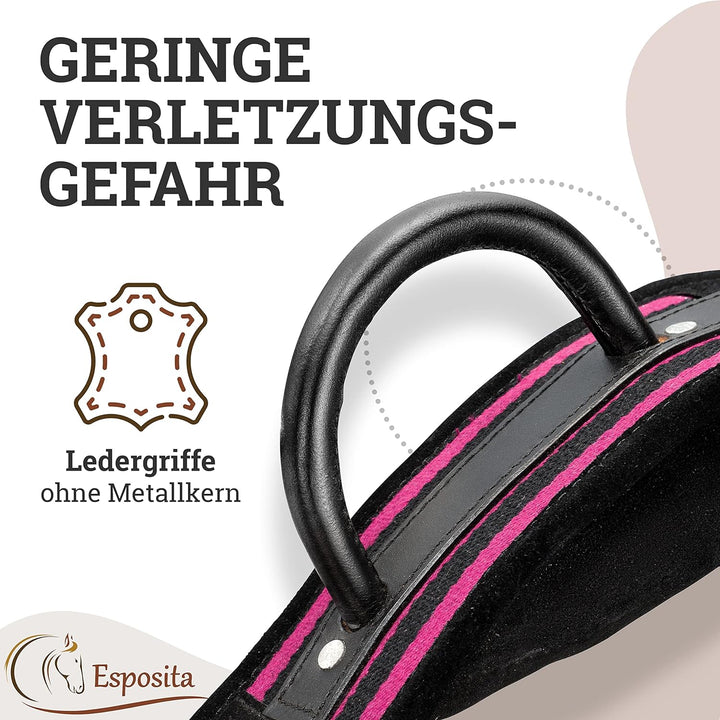 Esposita Reitgurt mit 2 Griffen aus Leder zum Festhalten für Kinder und Reitanfänger - auch geeignet