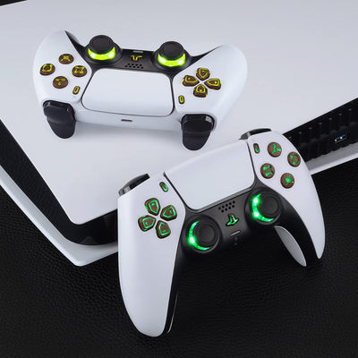 eXtremeRate 9 Modi 7 Farben DTF V3 LED Kit für ps5 Controller Ersatz Leuchttaste D-Pad Thumbsticks S