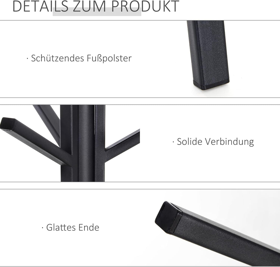 HOMCOM Garderobenständer Kleiderständer mit Ablage und 8 Haken Jackenständer Moderner Garderobe für