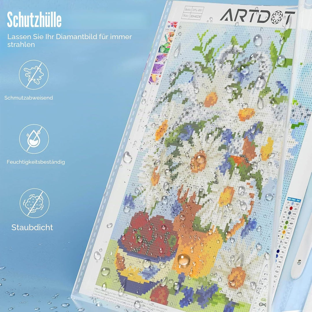 ARTDOT Diamant Painting Bilder Album mit Griff, Diamond Painting Mappe, Sichtbuch in A2 für Aufbewah