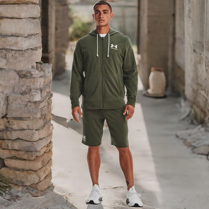 Under Armour Herren Rival Terry LC Full Zip XS (390) Marine Od Green / / Onyx White, XS (390) Marine