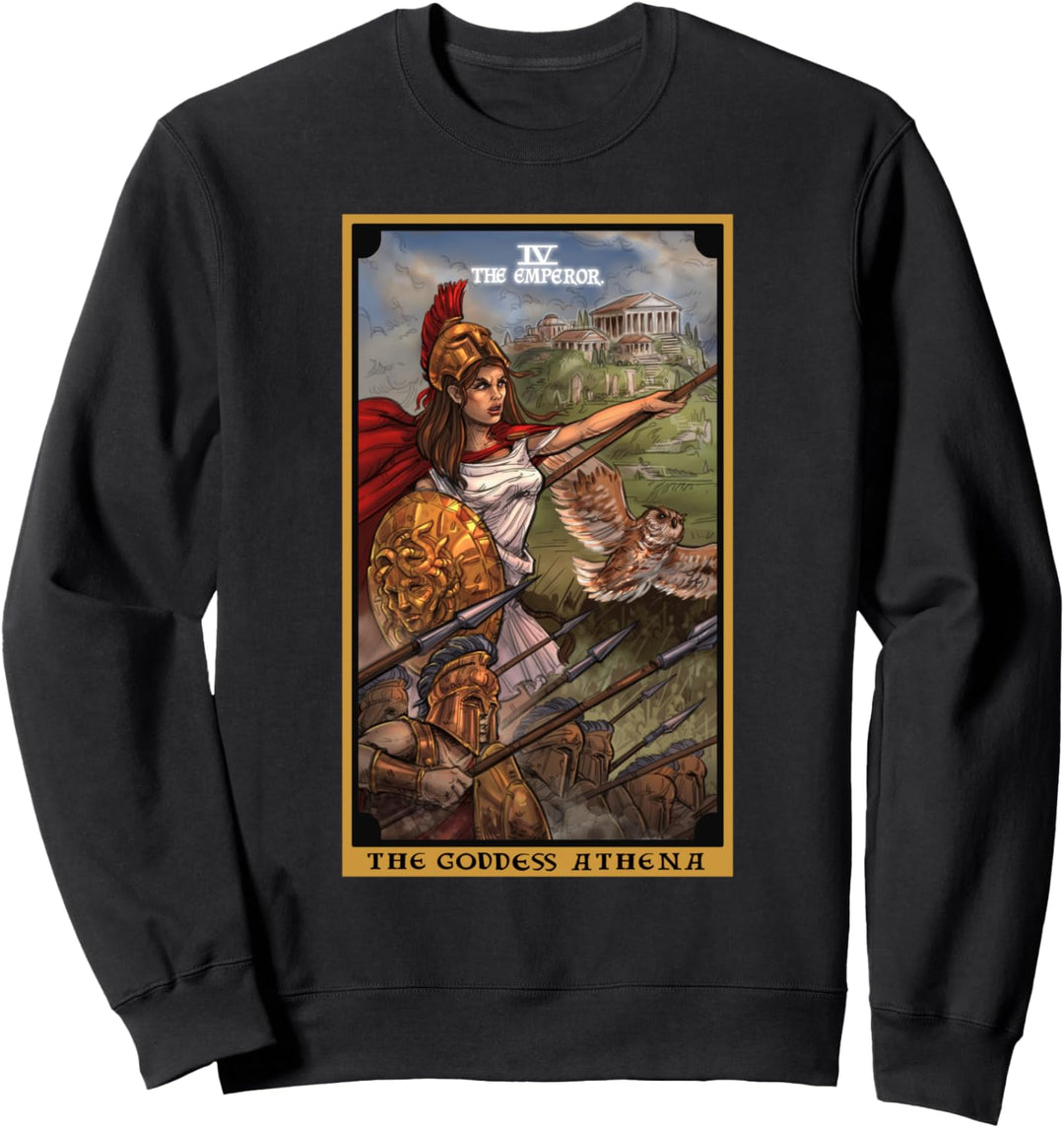 Tarotkarte mit der Göttin Athena, griechische Mythologie Sweatshirt
