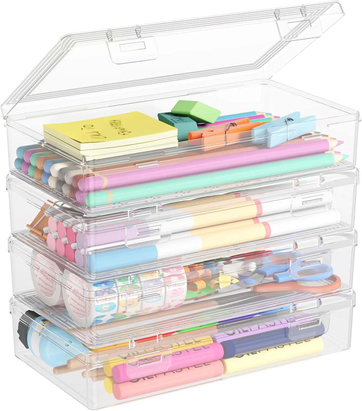 Lifewit Stiftebox mit Snap-Dicht Deckel, Hochwertiges Kunststoff Bürobedarf Organizer, Aufbewahrungs