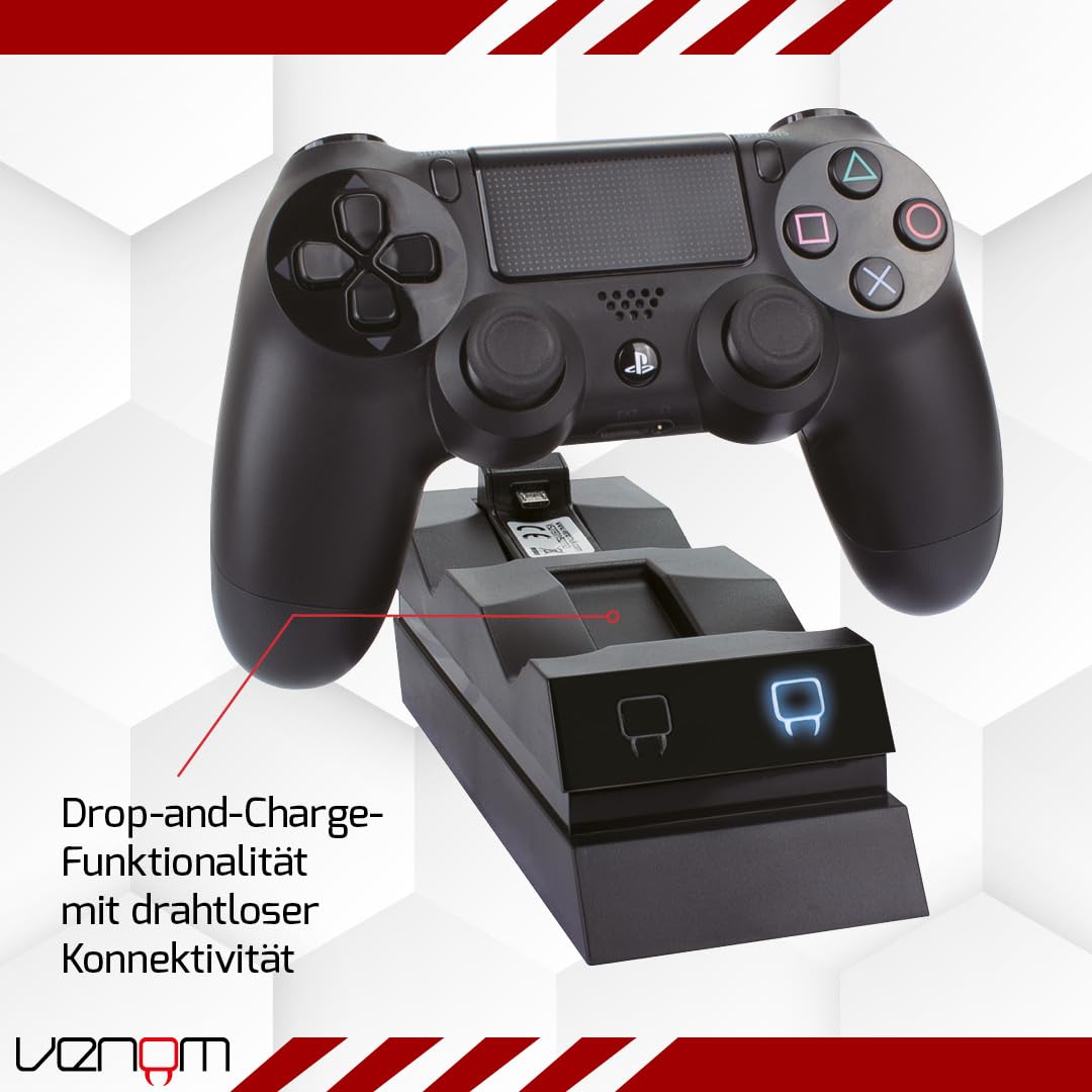 Venom Twin Docking Station, lädt zwei Dualshock 4 Controller gleichzeitig ohne Kabel, mit LED Anzeig