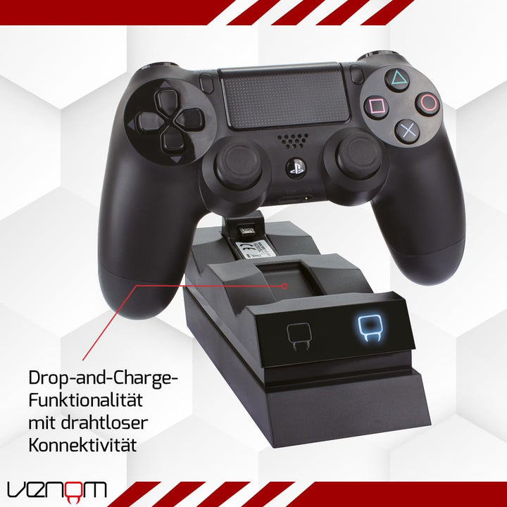 Venom Twin Docking Station, lädt zwei Dualshock 4 Controller gleichzeitig ohne Kabel, mit LED Anzeig