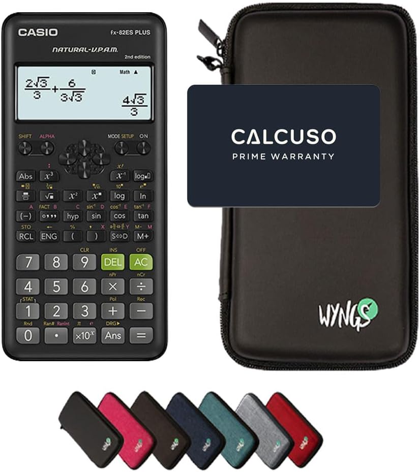 CALCUSO Sparpaket: Casio FX-82ES Plus 2nd Edition Technisch-Wissenschaftlicher Taschenrechner + WYNG