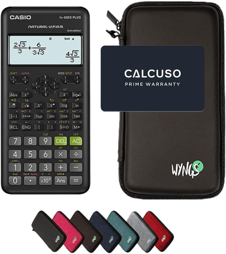 CALCUSO Sparpaket: Casio FX-82ES Plus 2nd Edition Technisch-Wissenschaftlicher Taschenrechner + WYNG