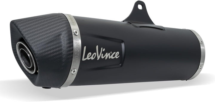 Endschalldämpfer/Auspuffanlage LeoVince SLIP-ON SBK, Edelstahl schwarz, Carbon Kappe, mit Zulassung