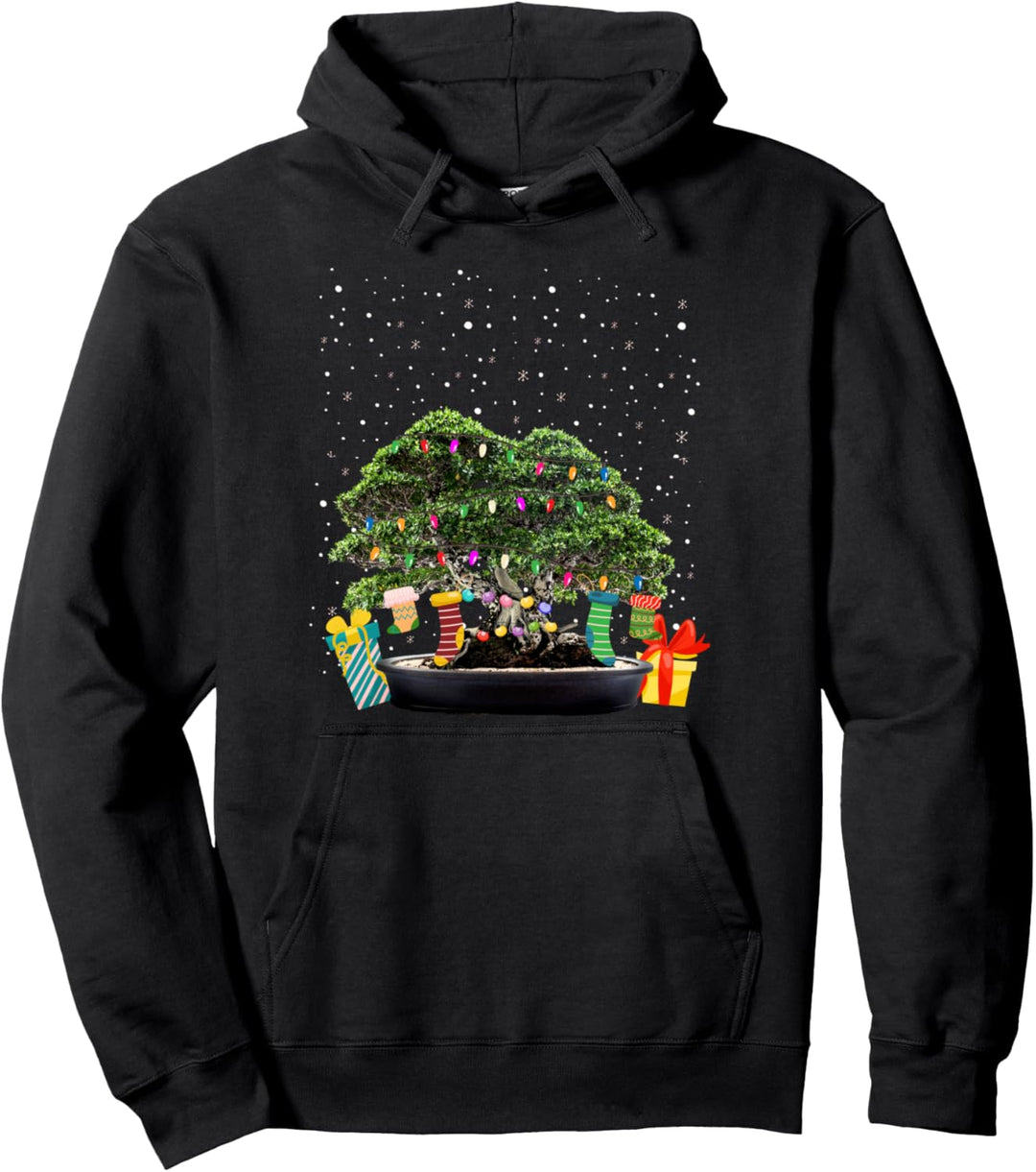 Bonsai Weihnachtsbaum Japanischer Garten Xmas Bonsai Baum Pullover Hoodie