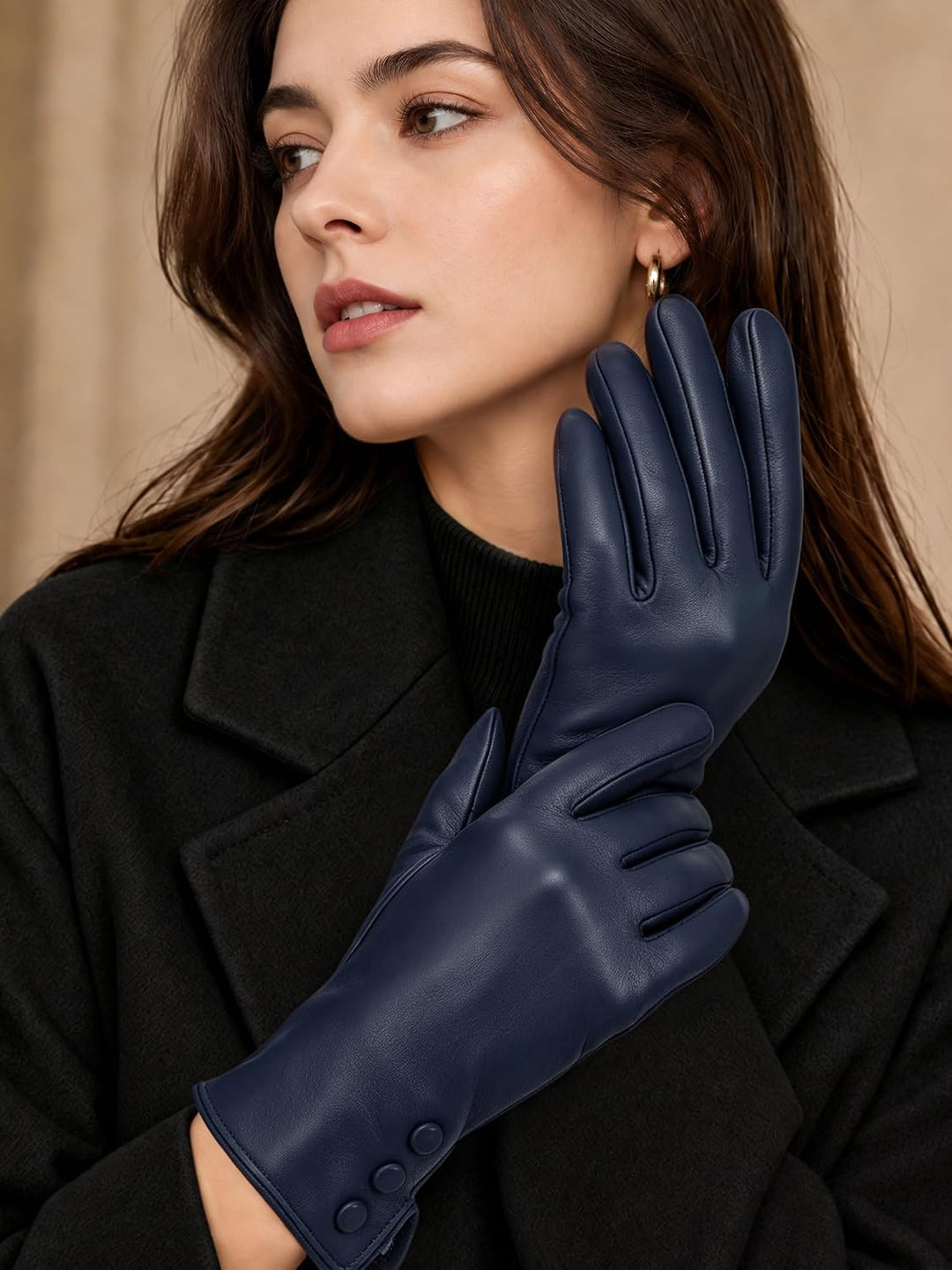 GSG SINCE 1998 Lederhandschuhe Damen Gefüttert aus Chromfreiem Echtleder – Wollfutter/Fleecefutter S
