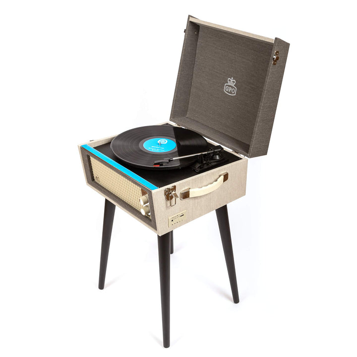 GPO Bermuda Plattenspieler; Klassischer Schallplattenspieler im Retro Stil mit MP3/USB; integriertem