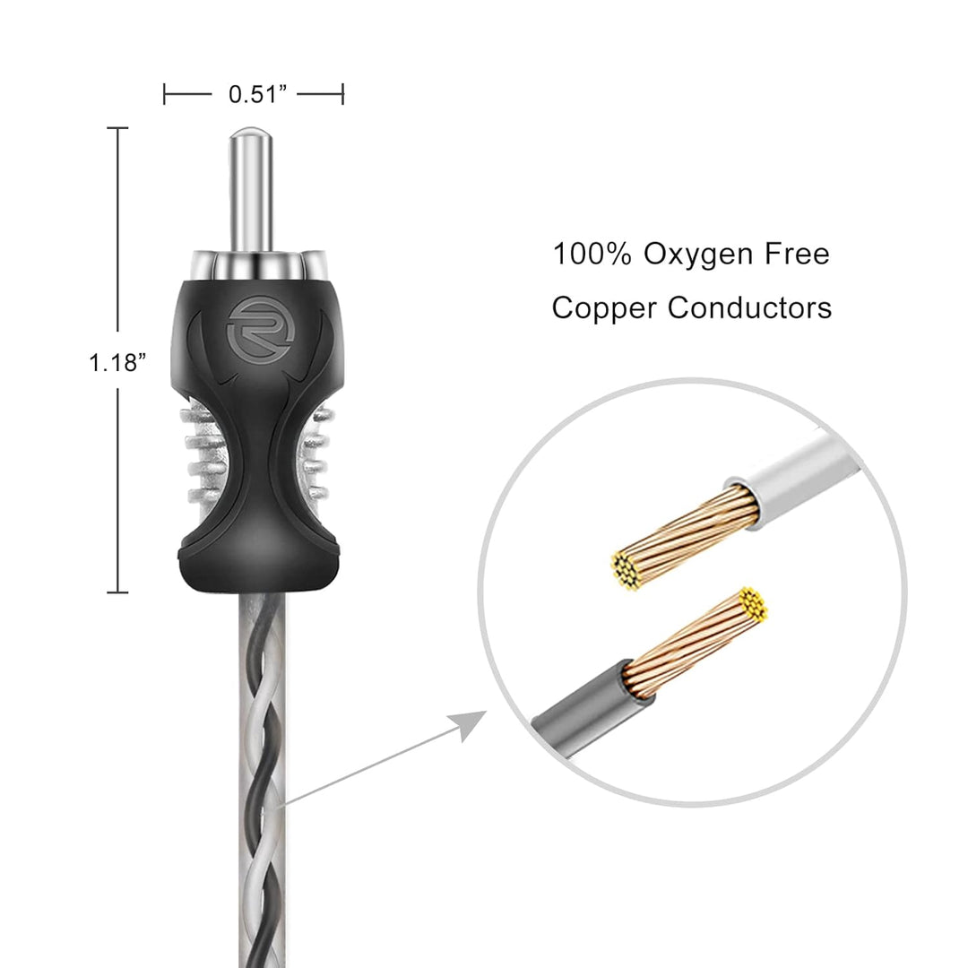 RECOIL RCI620 6-Kanal Cinch-Audiokabel 6 m (20 ft) – 100% OFC, Twisted Pair mit Rauschunterdrückung