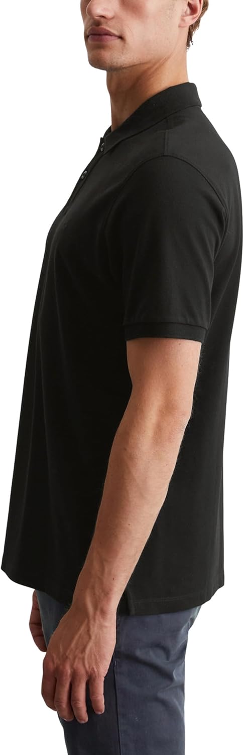 Marc O'Polo Herren Kurzarm-Poloshirt aus Bio-Baumwolle Regular Fit XS Schwarz, XS Schwarz