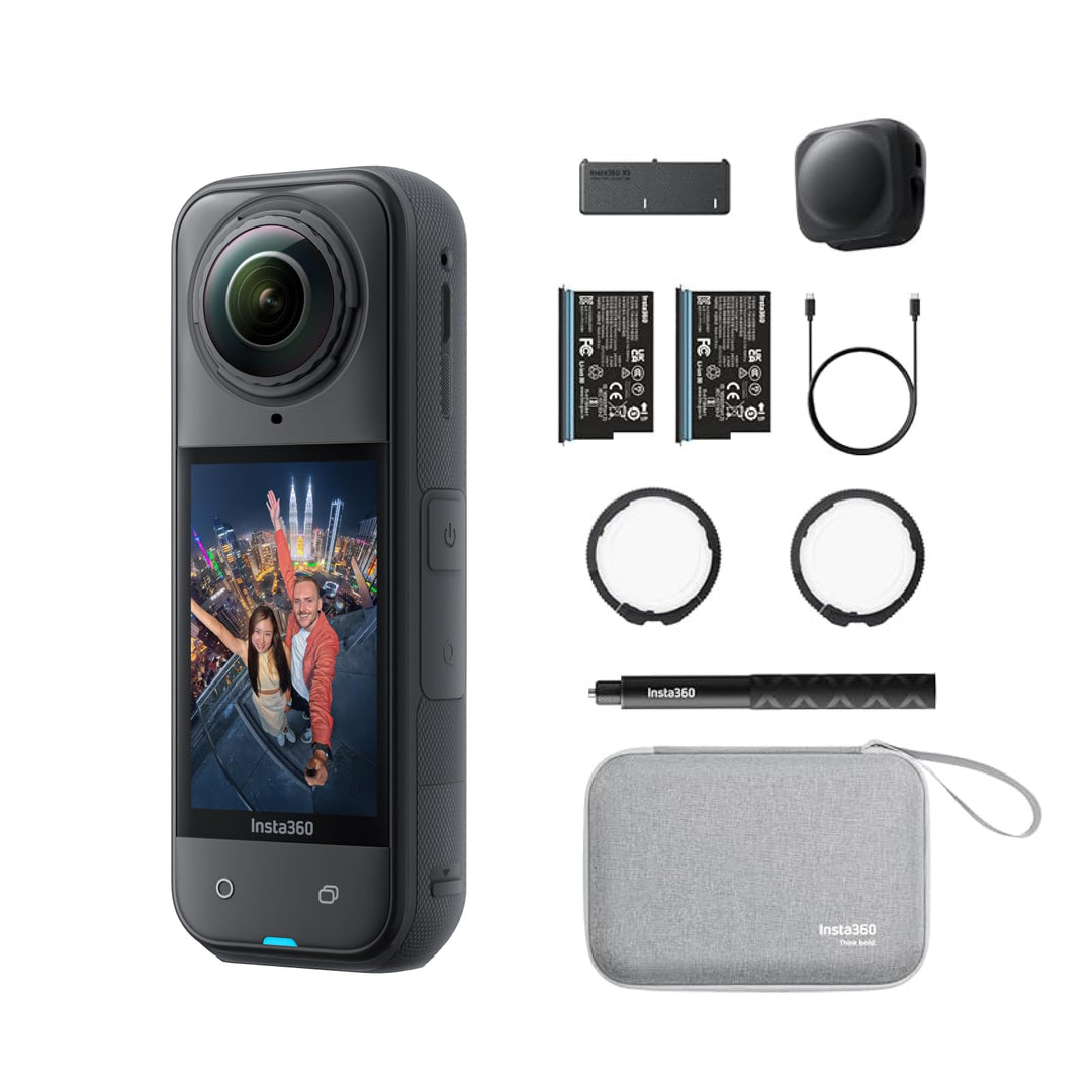 Insta360 X5 Must-Have-Bundle - wasserdichte 8K 360°-Kamera, Führend bei wenig Licht, Unsichtbarer Se