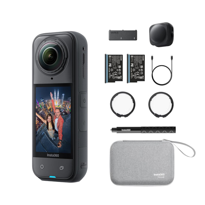Insta360 X5 Must-Have-Bundle - wasserdichte 8K 360°-Kamera, Führend bei wenig Licht, Unsichtbarer Se