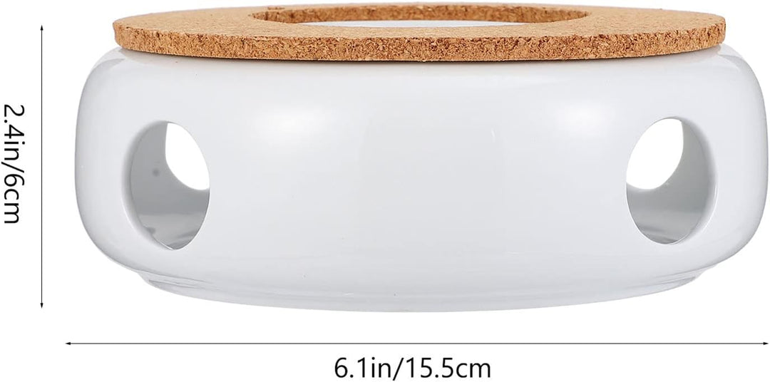 Cabilock TeekannenwäRmer Aus Keramik Und Holz FüR Tee StöVchen Ideal Zur ErwäRmung Von Teekannen Im