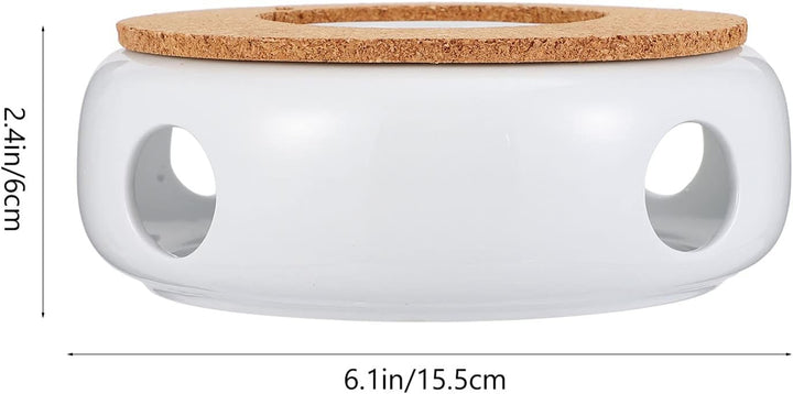 Cabilock TeekannenwäRmer Aus Keramik Und Holz FüR Tee StöVchen Ideal Zur ErwäRmung Von Teekannen Im