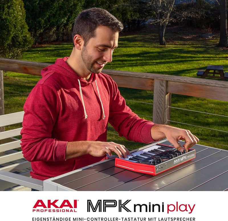 AKAI Professional MPK Mini Play MK3 - MIDI Keyboard Controller mit eingebautem Lautsprecher und Soun