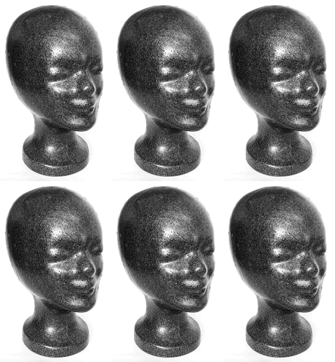 6 x FP - Styroporkopf Standard - TOP Marken-Qualität aus deutscher Herstellung (schwarz/anthrazith (