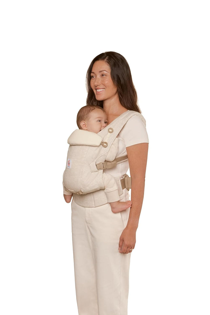 Ergobaby Adapt Leinen Babytrage für Neugeborene ab Geburt, 3-Positionen Ergonomische Babybauchtrage