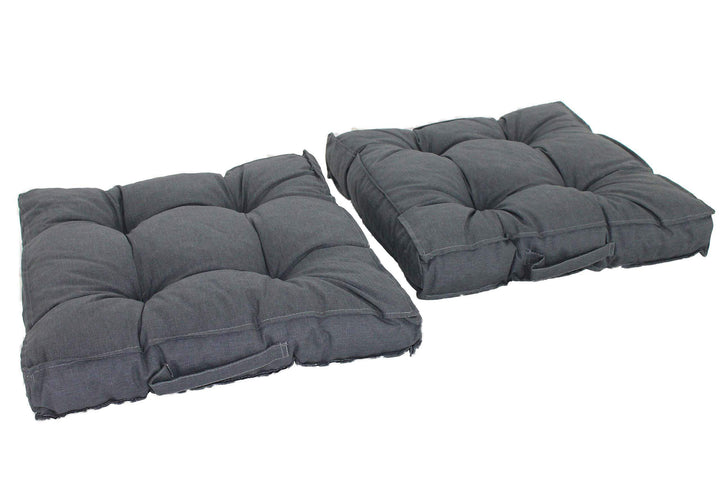 Chicreat Kastenkissen Loungekissen, 2er-Set 50 x 50 cm Dunkelgrau 50x50 cm - Kastenkissen Dunkelgrau