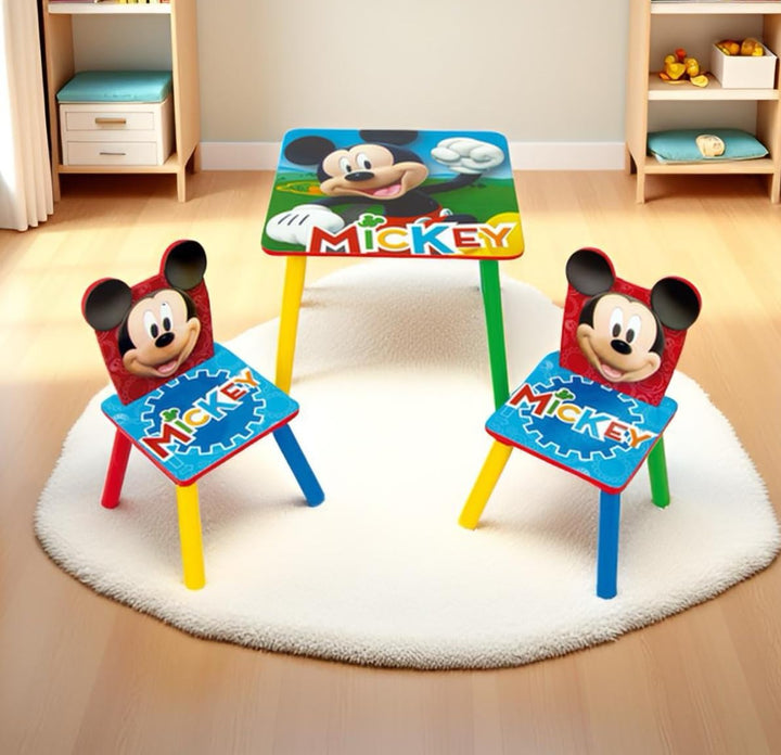Disney Nixy Kids Mickey Mouse Holztisch und 2 Stühle, Set