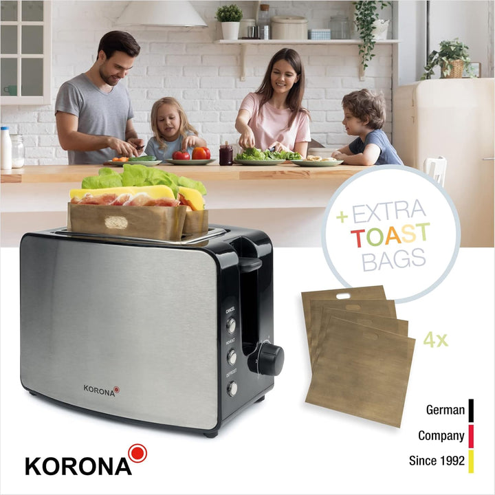 Korona 21250 Doppelschlitztoaster | Extra grosse Röstschlitze für American Sandwichtoasts | 4 wieder