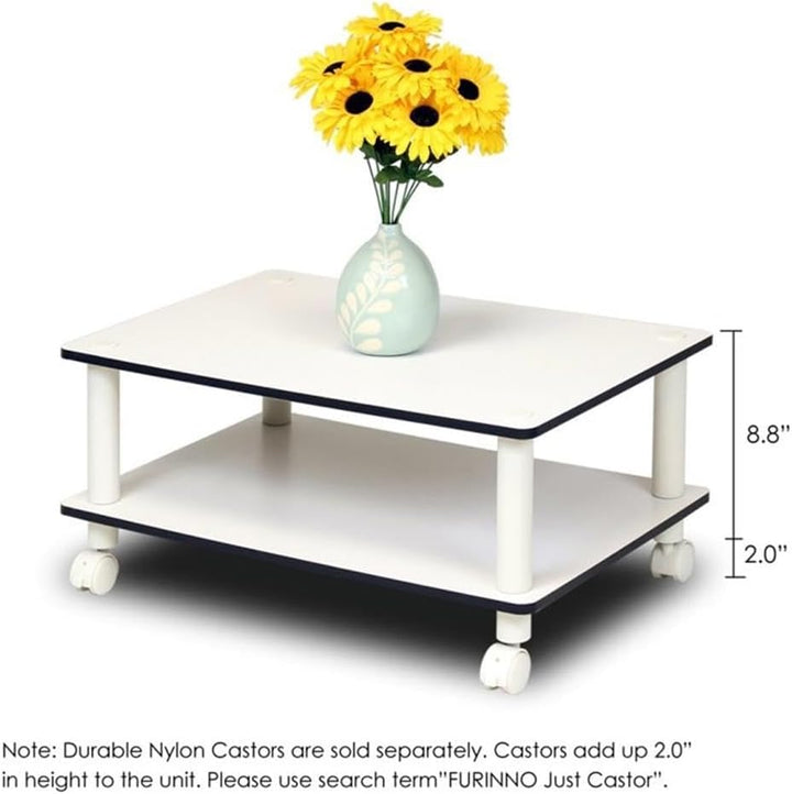 Furinno Just 2-Tier No Tools Fernsehstand, TV-Ständer, Couchtisch, Weiss, 59.9 (Breite) x 22.4 (Höhe
