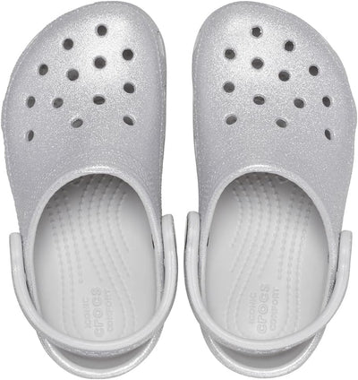 Crocs Unisex Kinder Classic Glitter Clog T Holzschuh 28/29 EU Silver Glitter, 28/29 EU Silver Glitte