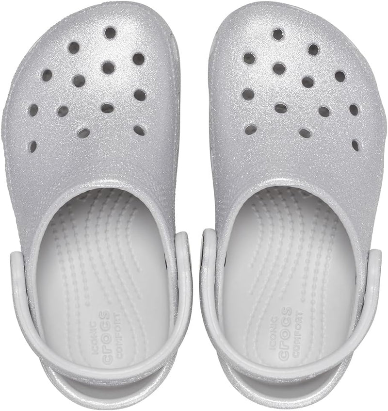 Crocs Unisex Kinder Classic Glitter Clog T Holzschuh 28/29 EU Silver Glitter, 28/29 EU Silver Glitte