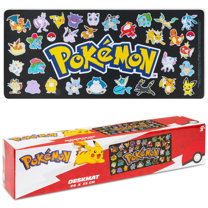 Pokemon Mauspad XXL 80x35 cm Schreibtischunterlage Gross Cooles Pikachu Mousepad Gaming rutschfest S