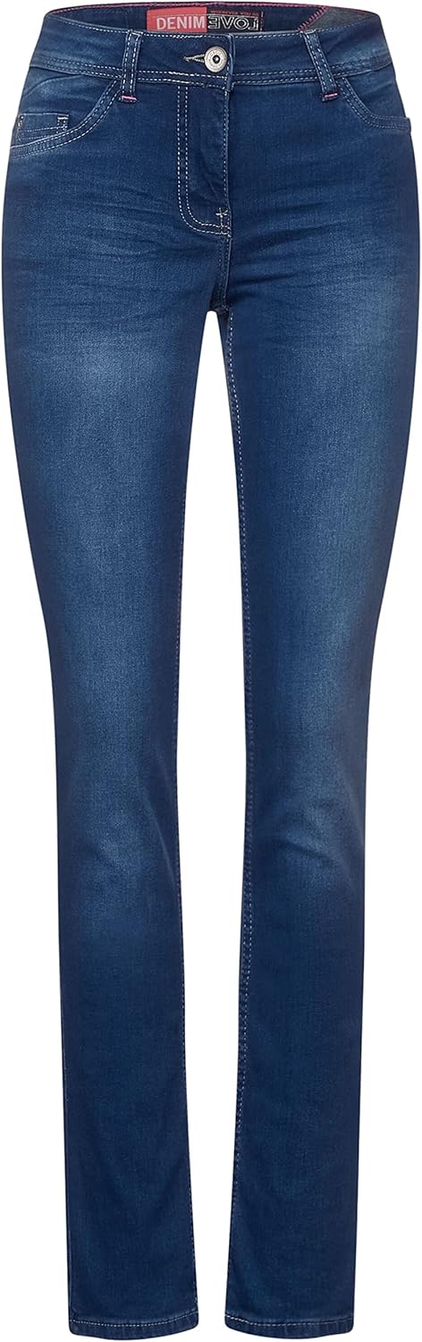 CECIL Damen B375639 Jeanshose, mid Blue wash, W25/L32