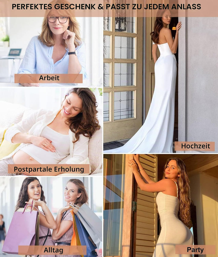 YIANNA Shapewear Damen Bauchweg Stark Formend Body Shaper Bodysuit Miederbody Figurformender Fajas C