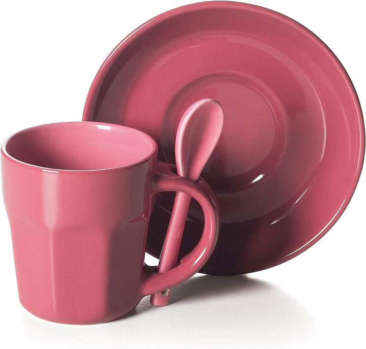 Excelsa Soul Kitchen Kaffeetasse mit Untertasse 6 tlg. Set Hug mehrfarbig Single, Single