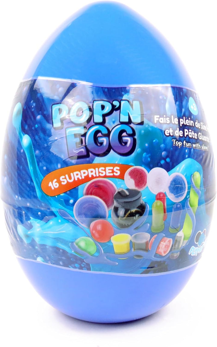 FLYPOP'S - Gefülltes Ei - Schleim - 035630 - Blau - Kunststoff - Überraschung - Kinderspielzeug - Ge