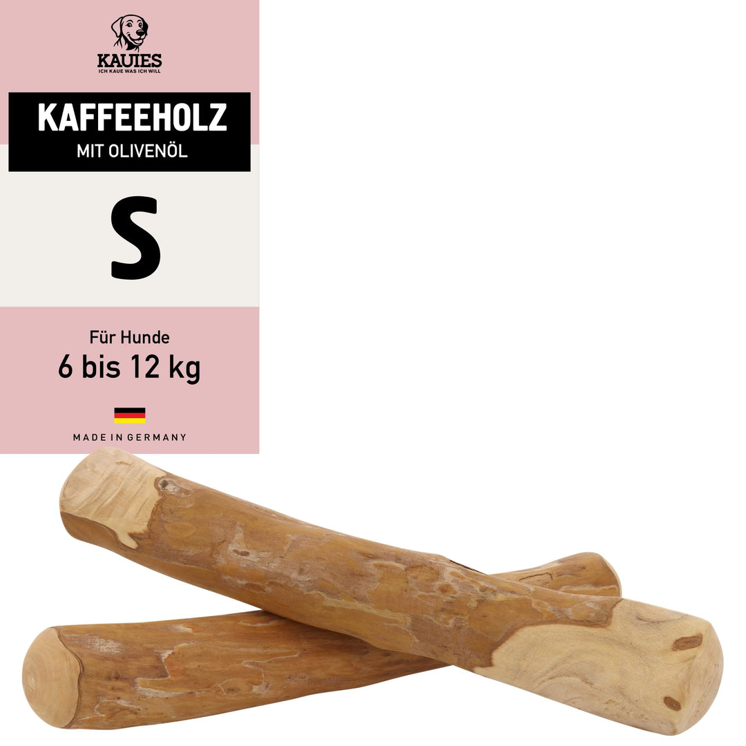 Kaffeeholz für Hunde mit Olivenöl - Hundespielzeug 100% natürlich, vegan, koffeinfrei & kalorienfrei