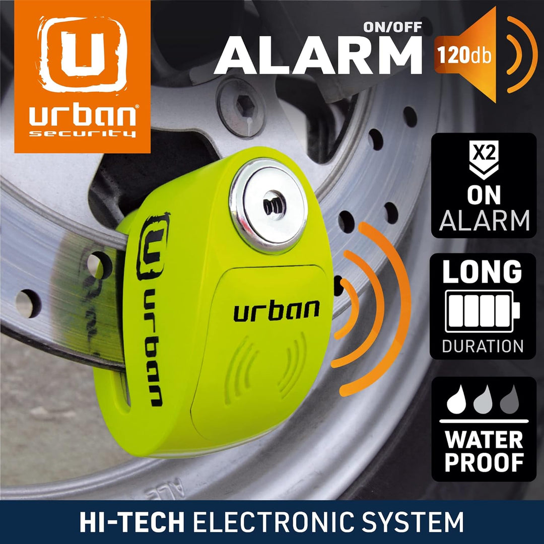 URBAN UR906X Bremsscheibenschloss Alarm 120dB ON/OFF Optionale Aktivierung, Austauschbares Modul, La