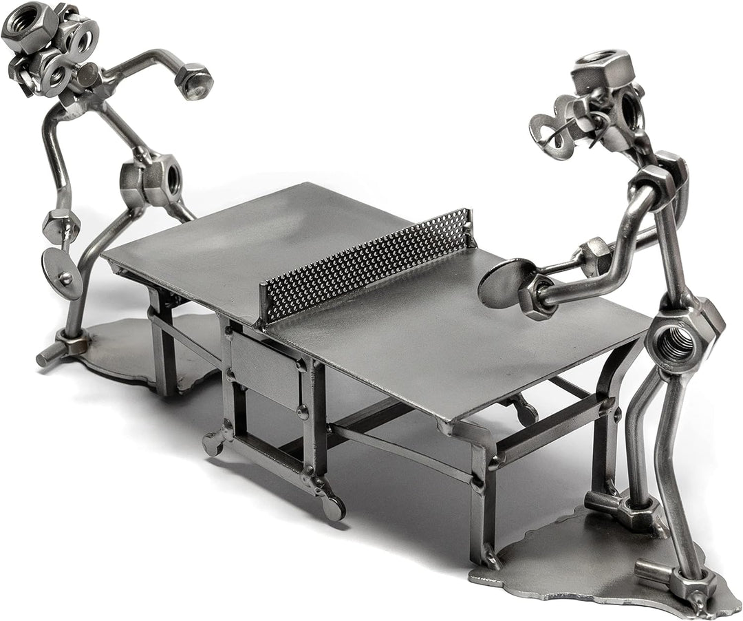STEEMO Schraubenmännchen Tischtennis Geschenk Metall-Kunst Deko 30x13x17 cm