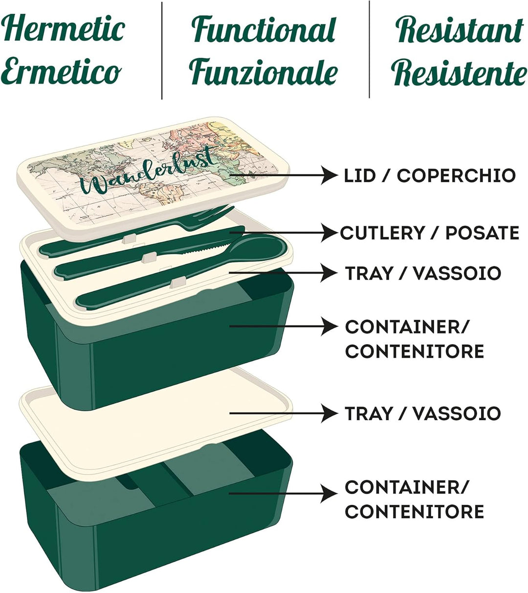 Legami - Lunchbox - Reisebox - Grün