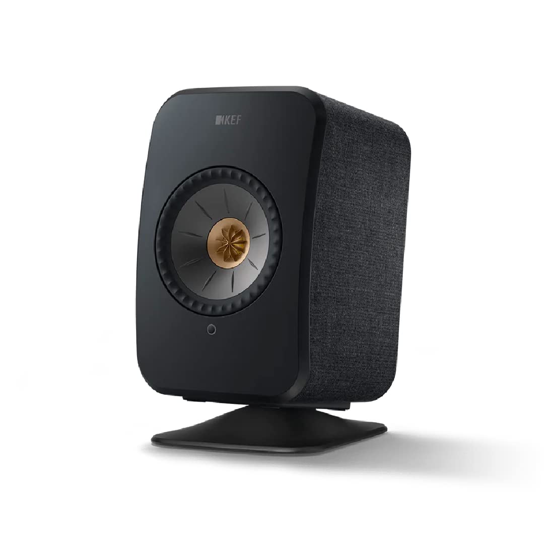 KEF LSX P1 Tischstandfuss Schwarz Paar, für LSX | Aluminium | Befestigungssystem | 10 Grad Neigung L