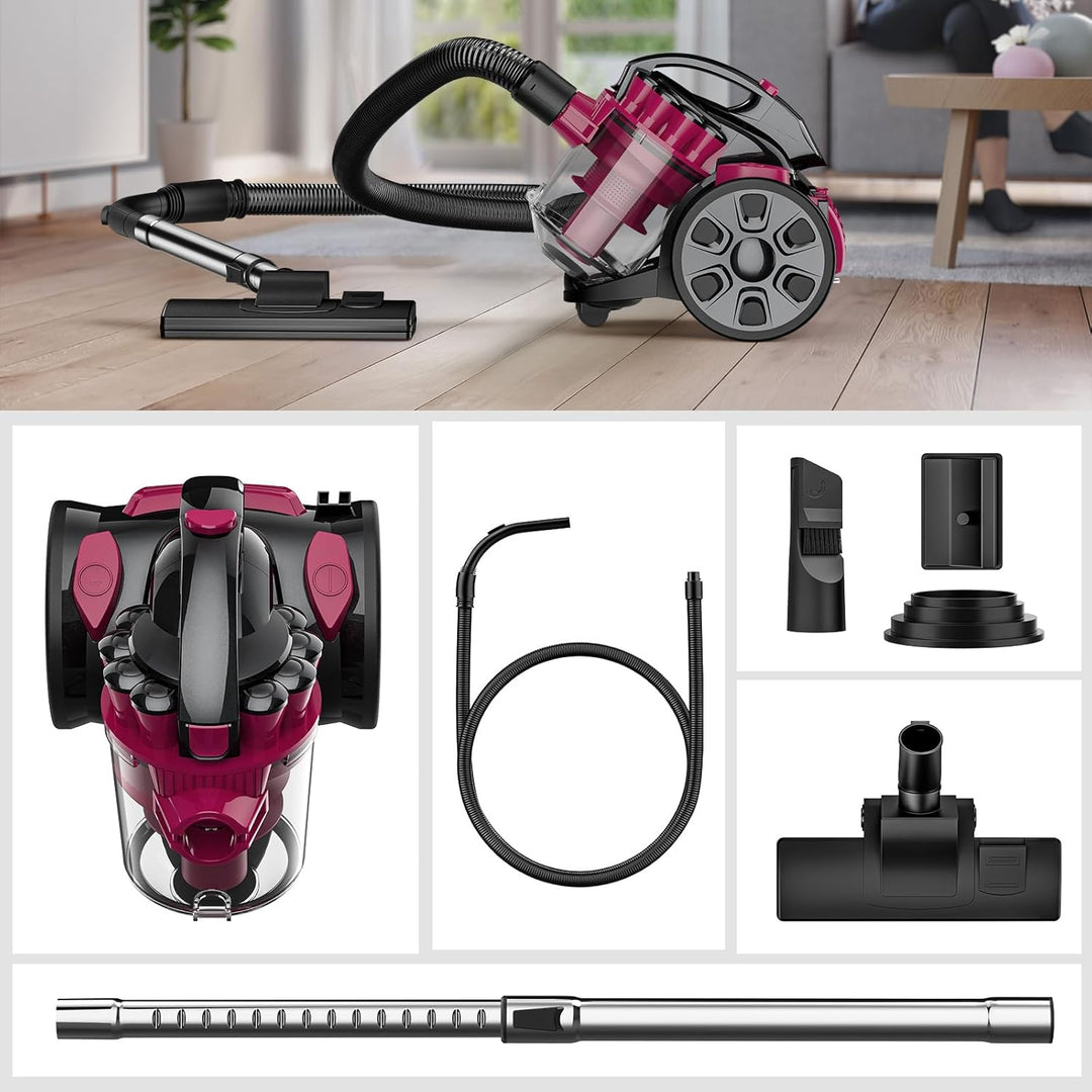 Beutelloser Staubsauger, 2500W Staubsauger Beutellos, Staubsaugers ohne Beutel 15 kPa, Leise, mit HE