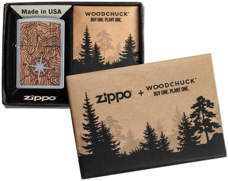 ZIPPO 49055 – Woodchuck - Compass – Sturmfeuerzeug, nachfüllbar, in hochwertiger Geschenkbox,