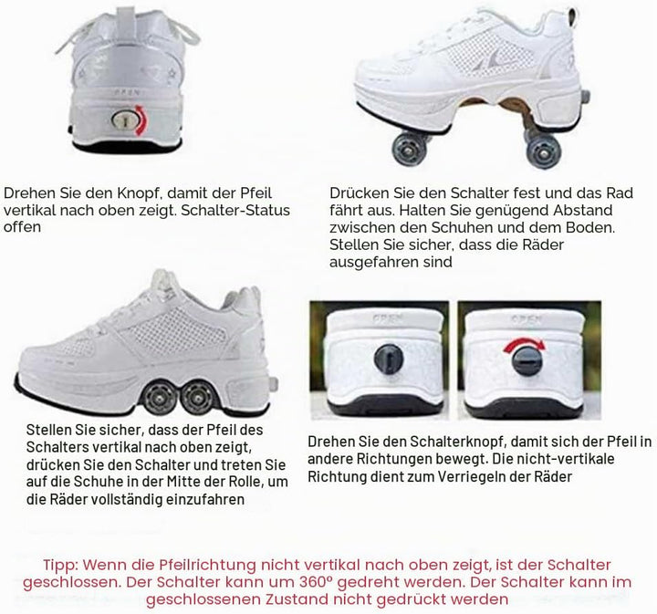 LDRFSE Schuhe mit Rollen, Rollschuhe Skateboard Schuhe Kinderschuhe Mit Rollen Skate Shoes Rollen Sc