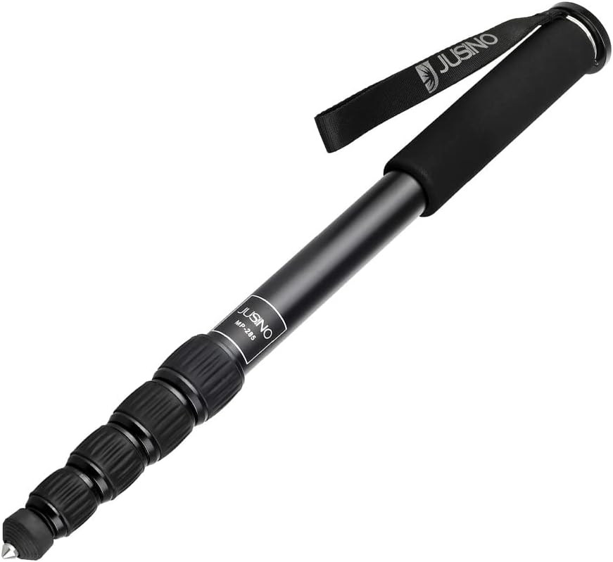JUSINO MP-285 Leichtes Aluminium Monopod mit 5 Segmenten Aluminium-Monopod (150-164cm max. Höhe) MP-