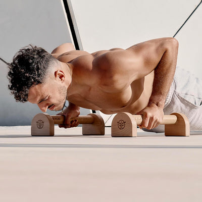 Eric Flag Holz Parallettes Liegestützgriffe, Handstand-Barren Lange für Fitness, Gym, Street Workout